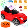 Kids Electric Ride On Car with Parental Remote Control Early Education Music Car Lights Connection Sound Button 3 Speeds