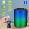 Portable Wireless Party Speaker 8in Colorful Lights DJ PA System with TWS Function FM Radio USB MMC Card Reading Aux In Recording Function Mic