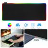 Large LED Gaming Mouse Pad RGB Computer Keyboard Mouse Mat w/ 10 Light Modes Non-Slip Rubber Base for Game Office