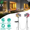 2 in 1 Outdoor Solar Light Butterfly Landscape Light Yard Stake Decor Lamp Stake Light w/ Butterfly