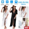 Women Lace Bathing Suit Long Sexy Bikini Swimwear Summer Cover Up Beach Dress Swimsuit with Waist Rope