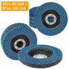 10Pcs Flap Wheel Discs 80 120 Grit 4 1/2”x7/8” Flap Sanding Disc Grinding Wheel Abrasive Polishing Tool for Angle Grinder