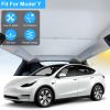 UV Protection Sunshade Roof Fit For Tesla Model Y Sunroof Window Installation Heat Blocking Anti-Sag Sunroof Shade Foldable Portable UV Reflector Fit