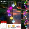 Solar Powered LED Ball Wind Chimes Color Changing LED String Light Patio Garden Decor