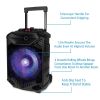 Wireless Party Speaker 12in Woofer Bass Party Speaker w/ Cordless Microphone FM Radio USB Reading MMC Car Slot Aux-In Flashing LED Colorful Lights