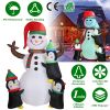 5.9FT Christmas Inflatable Outdoor Decoration Snowman Penguin Blow Up Yard Decoration with LED Light Built-in Air Blower for Winter Holiday Xmas Garde