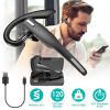 Unilateral Wireless V5.1 Business Earpiece with Charging Case Rechargeable Wireless in-Ear Headset with Hook for Car Driving Phone Call Office