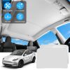 UV Protection Sunshade Roof Fit For Tesla Model Y Sunroof Window Installation Heat Blocking Anti-Sag Sunroof Shade Foldable Portable UV Reflector Fit