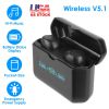 5.1 TWS Wireless Earbuds Headphone in-Ear Earphone Headset w/ Charging Case IPX4 Waterproof Power Bank