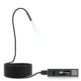 WiFi Endoscope 8 LEDs Borescope 2.0 MP IP67 Waterproof 16.4ft/5m Snake Inspection Camera