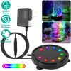 4in LED Aquarium Air Bubble Lamp Multi-Colored Submersible Fish Tank Air Stone Disk Lamp Underwater Bubble Light