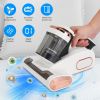 16000PA Double-Cup Bed Vacuum Cleaner 500W Mattress Handheld Vacuum Dust Mites Remover with Heating Function for Bed Sofa Rug