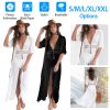Women Lace Bathing Suit Long Sexy Bikini Swimwear Summer Cover Up Beach Dress Swimsuit with Waist Rope