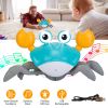 Crawling Crab Baby Toy with Music and LED Light for Kid Interactive Learning Toy Automatically Avoid Obstacles Walking Dancing Toy