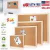 Notice Cork Board Double Sided Bulletin Board w/ Wood Frame Pushpin Hangers Hemp Rope for School Home Office Shop