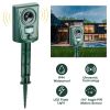 Ultrasonic Animal Repeller IP44 Waterproof Motion Sensor Repellent Outdoor Animal Deterrent w/ Flashing LED Light For Farm Garden Yard Repelling Deer