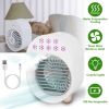 4 In 1 Portable Mini Desktop Air Conditioner Fan Water Mist Cooling Fan USB Rechargeable Humidifier Fan Evaporative Air Cooler 3 Wind Modes Colorful L