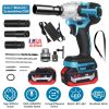 3-In-1 Cordless Electric Impact Wrench Drill Screwdriver with Brushless Motor Max 3450RPM Variable Speed 2Pcs 6.0Ah Batteries 3 Sockets 3 Screwdriver