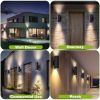 2Pcs Cylindrical Wall Light IP65 Waterproof Up Down Head Wall Mount Lamp For Porch Garage Garden Patio