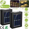 2Pcs Solar Deck Lights Outdoor 2LED Beads Waterproof Sensor Fence Stair Lamps For Patio Landscape Yard Warm White Lighting Color