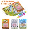 Alphabet Water Coloring Cards with 2 Magic Water Pens Early Reusable Drawing Cards for Kids Alphabet Painting Flashcards for Early Education