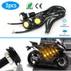3Pcs Amber Eagle Eye LED Light Bulbs 12V 18MM Waterproof DRL Lights Fog Tail Front Grill Bumper Backup Clearance Marker Light