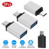 3 Packs USB C Type-C Male to USB A 3.0 OTG Male Port Converter Adapter Data Connector Android