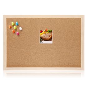 Notice Cork Board Double Sided Bulletin Board w/ Wood Frame Pushpin Hangers Hemp Rope for School Home Office Shop
