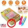 Alphabet Water Coloring Cards with 2 Magic Water Pens Early Reusable Drawing Cards for Kids Alphabet Painting Flashcards for Early Education