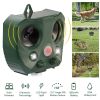 Ultrasonic Animal Repeller Solar Powered Repellent with Motion Sensor LED Flashing Lights IPX4 Waterproof Outdoor for Farm Garden Yard
