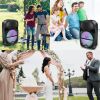 Wireless Speaker Portable PA Karaoke System with 12" Subwoofer Sound System Wired Microphone w/ DJ Lights FM Remote Control