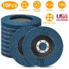 10Pcs Flap Wheel Discs 80 120 Grit 4 1/2”x7/8” Flap Sanding Disc Grinding Wheel Abrasive Polishing Tool for Angle Grinder