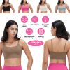 Women Strap Sport Bras Padded Strappy Crop Square Neck Low Impact Bras Sexy Fitness Tank Tops with Removable Pads Flat Straps for Gym Yoga Workout Run
