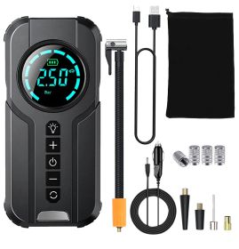 Car Tire Inflator Pump Portable Car Air Compressor Wireless Electric Air Pump 150 PSI with LED Light (Option: GPCT3833)