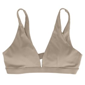 Women Deep V-Neck Sports Bras U-Shaped Back Sport Bras Padded Strappy Crop Open Back Low Impact Bras Sexy Fitness Tank Tops with Removable Pads for Gy (Option: White_XL)