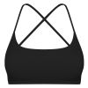 Women Cross Back Sport Bras Padded Strappy Crop Open Back Low Impact Bras Sexy Fitness Tank Tops with Removable Pads Thin Straps for Gym Yoga Workout