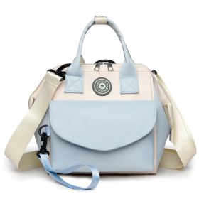 Baby Nappy Diaper Bag with 6 Pockets Burp Cloth Adjustable Shoulder Strap Detachable Small Bag Multifunctional Diaper Changing Bag with 2 Insulated Po (Option: Blue)