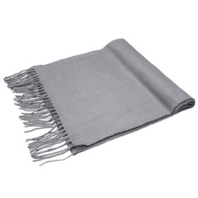 Mens Womens Oversize Cashmere Wool Shawl Wraps Blanket Winter Solid Scarf Soft Pashmina 79" X 28" (Option: Grey)