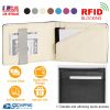 Unisex PU Leather Wallet RFID Blocking Slim Bifold Credit Card Holder with Money Clip