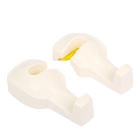 2Pcs Car Seat Headrest Hanger Car Headrest Hanging Hook For Bag Purse Cloth Grocery Organizer (Option: White)