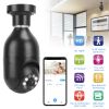 E27 WiFi Bulb Camera 1080P FHD WiFi IP Pan Tilt Security Surveillance Camera with Two-Way Audio Night Vision Motion Detection Function APP Control