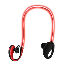 Wireless Sports Headsets Wireless V4.1 Neckband Earphones HD Stereo Sweat-proof Headphones Earbuds w/ LED Light Mic 8Hrs Work Running (Option: Red)