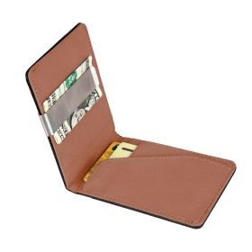 Unisex PU Leather Wallet RFID Blocking Slim Bifold Credit Card Holder with Money Clip (Option: Orange)