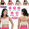 Women Strap Sport Bras Padded Strappy Crop Square Neck Low Impact Bras Sexy Fitness Tank Tops with Removable Pads Flat Straps for Gym Yoga Workout Run