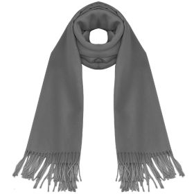 Mens Womens Oversize Cashmere Wool Shawl Wraps Blanket Winter Solid Scarf Soft Pashmina 79" X 28" (Option: DKGrey)