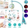 Baby Musical Crib Bed Bell Rotating Mobile Star Projection Nursery Light Baby Rattle Toy w/ Music Box Remote Control