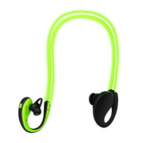 Wireless Sports Headsets Wireless V4.1 Neckband Earphones HD Stereo Sweat-proof Headphones Earbuds w/ LED Light Mic 8Hrs Work Running (Option: Green)