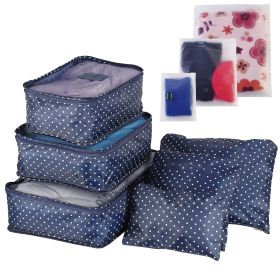 9Pcs Clothes Storage Bags Water-Resistant Travel Luggage Organizer Clothing Packing Cubes for Blouse Hosiery Stocking Underwear (Option: NavySpot)