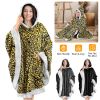 Hoodie Blanket Wrap Wearable Hoodie Snuggle Robe Sweatshirt Soft Lined Cuddle Poncho Cape w/ Hat 2 Pockets Buttons