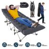 Folding Camping Cot Portable Sleeping Camping Bed Collapsible Travel Camp Cots Guest Bed Cot with 2-Sided Soft Pad 440LBS Max Load